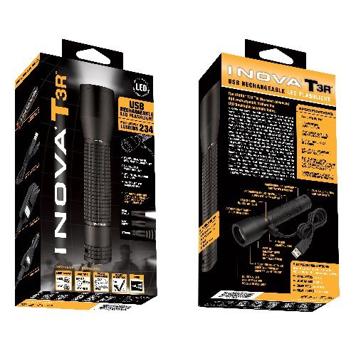  Inova T3RTMA-HB T3R Rechargeable Lithium Powered LED Flashlight 