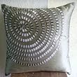 Metallic Rings - Decorative Pillow Covers - Silk Pillow Cover with Silver Pipe Sequins
