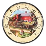 Chaney Instrument 12.5 Inch Indoor/Outdoor Thermometer, Life On The Farm