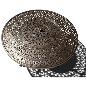 Strathwood St. Thomas Cast-Aluminum Round Table with Fire Pit