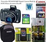 cheap Canon Powershot SX110 IS 9MP Digital Camera Black & Transcend 4GB SDHC Secure Digital Memory Card, Gorillapod Mini Tripod, Icon Digital Camera Case, 4-AA Battery & Charger, and Digital LCD Screen Protectors