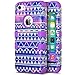 ULAK iPhone 5C Case, 3in1 Anti Slip iPhone 5C Case Hybrid with Soft Flexible Inner Silicone Skin Protective Case Cover for Apple iPhone 5C Tribal + Purple