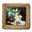 Flowers and Music - Gold Frame Magnet with pop-out easel (2-3/4" x 2-1/2")