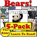 Bear 5-Pack of eBooks! Learn About Bears While Learning To Read - Bear Photos And Facts Make It Easy! (Over 240+ Photos of Bears)