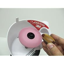 JoolTool Scotch-Brite Pink Radial Bristle Brush Assembled with Plastic Tapered Mandrel Hub, Pumice