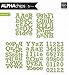 me & my BIG ideas Alpha Chips Designer Chipboard Letter Stickers, Rockwell Alphabet, Light Green Glitter