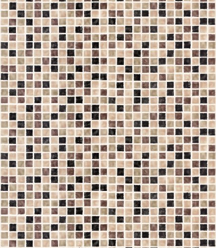 Brewster 414-59632 Destinations by The Shore Mosaic Tiles Wallpaper, 20.5-Inch by 396-Inch, Brown