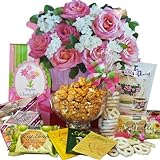 Art of Appreciation Gift Baskets You're The Sweetest Rose Bouquet  Gift Bag Tote of Tea, Snacks and Treats