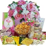 Art of Appreciation Gift Baskets You're The Sweetest Rose Bouquet Gift Bag Tote of Tea, Snacks and Treats