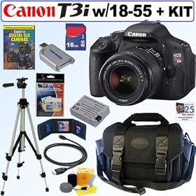 Canon EOS Rebel T3i 18 MP CMOS Digital SLR Camera with EF-S 18-55mm f 3.5-5.6 IS II Zoom Lens + 16GB Deluxe Accessory... by Canon