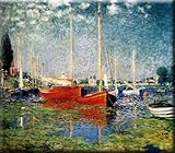The Red Boats, Argenteuil 30x26 Streched Canvas Art by Monet, Claude
