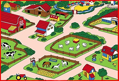 Farm Map Children Area Rug 39"x58"