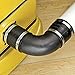 Dust Right 4'' Rubber Union for Dust Collection w/Pair of Clamps - Hose Coupler Eliminate Flimsy Duct Tape Connections - Dust Collector Flexible Rubber Unions Makes Airtight Seal - Hose Clamp