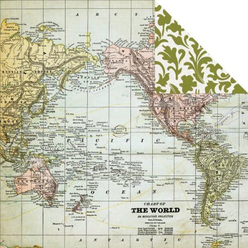 Echo Park Paper GA6-3007 Getaway Double-Sided Cardstock 12 in. x 12 in.-Map - Pack of 25