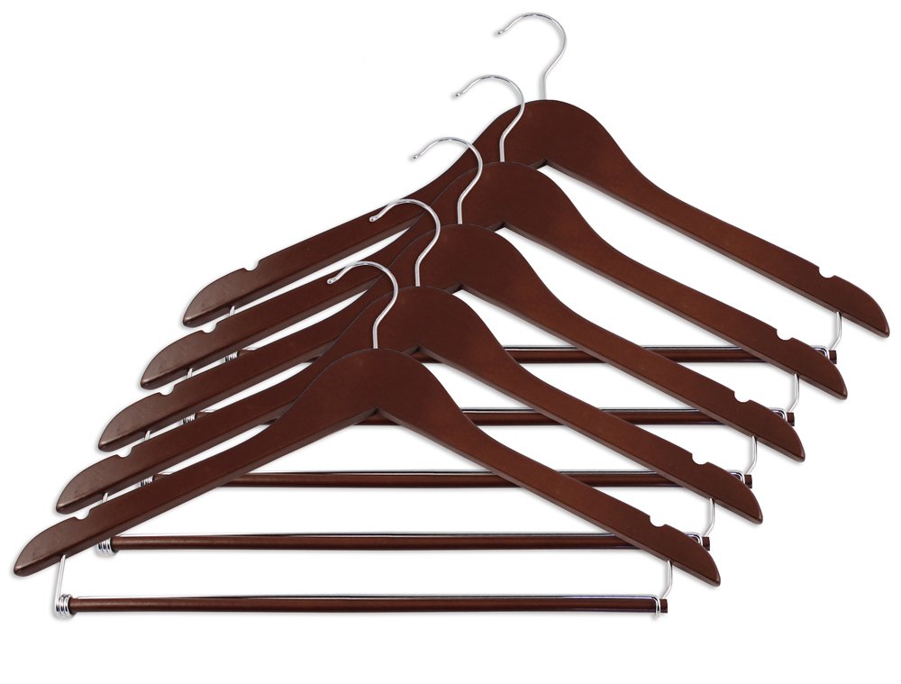 Amazon.com: The Great American Hanger Company Wooden Suit Hangers ...