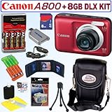 Canon Powershot A800 10 MP Digital Camera (Red) + 8GB Deluxe Accessory Kit