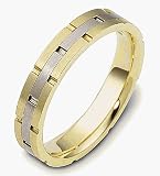 Custom 5mm Comfort Fit Platinum and 18 Karat Gold Wedding Band Ring