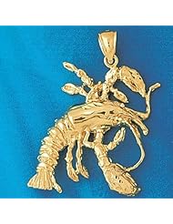 Dazzlers Solid 14k Gold Lobster Charm Pendant Available in three colors from jewelsberry (weights: 7.9 grams only)