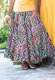 Jessica London Plus Size Crinkled Cotton Maxi Skirt