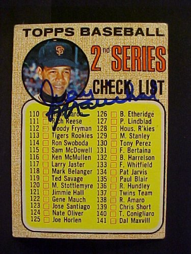 Juan Marichal San Francisco Giants Checklist #107 1968 Topps Signed Autographed Baseball Card