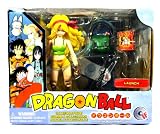 Funimation Year 2002 Dragon Ball Boxed Set Collectible 7 Inch Tall Action Figure - LAUNCH with Wanted Post Sign, Assault Rifle, Green Bag and Display Base with 3-D SurroundingIMAGE