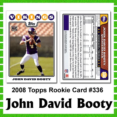 Topps Minnesota Vikings John David Booty Rookie Card