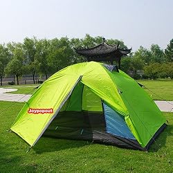 2 Person Outdoor Double Layers Aluminum Poles Backpacking Camping Hiking Tent with Rain Fly Green