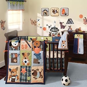 Lambs and Ivy Bow Wow 9 piece Crib Bedding Set