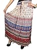 Womens Broomstick Skirt Red Blue Print Beach Maxi Skirts Casual Wear