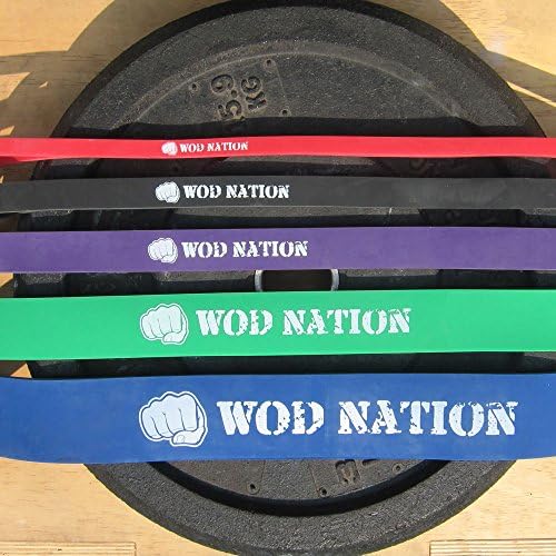 WOD Nation Assisted Pull Up Resistance Exercise Bands | Perfect for Muscle Ups, Chin Ups, and Ring Dips in Cross Fitness Training | Mobility bands to Help Stretch Arms and Legs. 41 Inch Loop Band. Chose From 5 Different Pull-up Assist Bands - Heavy to Light Resistance. Can Be Used for Body Weight Strength Training and Physical Therapy. Super Durable and Comes With the Best Lifetime Guarantee.