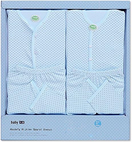 M&amp;C Spring Summer Boys &amp; Girls Infant Cotton Soft &amp; Comfortable Suit Set - 4pcs (Tops 2pcs + Pants 2pcs) , light blue