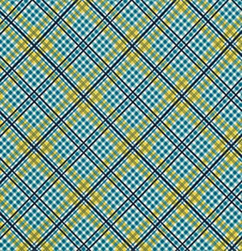 Complex Plaid Willow from the Shelburne Falls collection by Denyse Schmidt for FreeSpirit Fabrics - Green Blue Check (Half yard)
