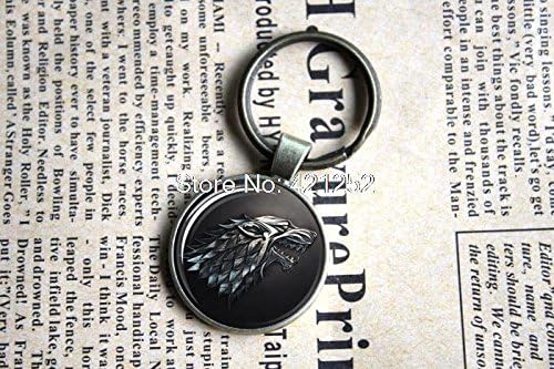 Pretty Lee 2015 Fashion Game Of Thrones House Stark Direwolf Sigil Keychain Keyring Christmas gift