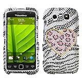 Hard Diamante Protector Skin Cover (Faceplate/Snap On) Full Rhinestones Diamond Bling for RIM BlackBerry Torch 9850 Sprint,U.S. Cellular,Verizon Wireless - Playful Leopard