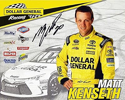 AUTOGRAPHED 2015 Matt Kenseth #20 Dollar General Racing (Gibbs Team) Signed 8X10 Picture NASCAR Hero Card with COA