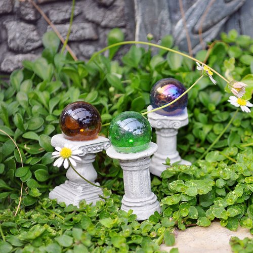 Gazing Glass Balls Globes Fairy Gardens Miniature Ornaments Lawn