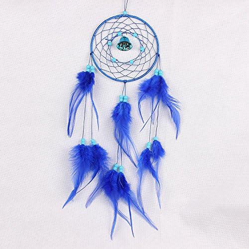 {Factory Direct Sale} Handmade Dream Catcher Circular Net with Feathers Wall Hanging Decoration Decor Ornament Craft Gift New (L505-Blue)