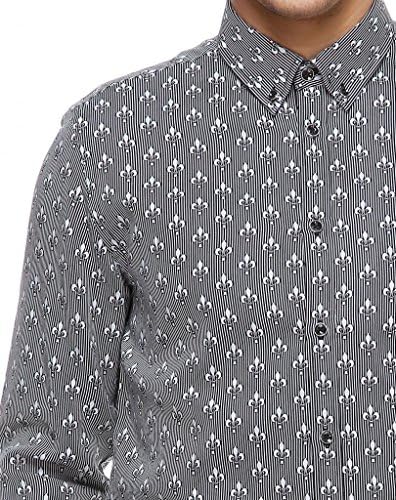 YWJBNT Men's Autumn Long-sleeves Formal Shirt Size XXXL Grey