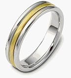 Platinum and 18 Karat Gold Comfort Fit 5mm Wedding Band Ring