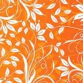 Orange Floral Pattern Gallery Wrapped Canvas - 20x20"
