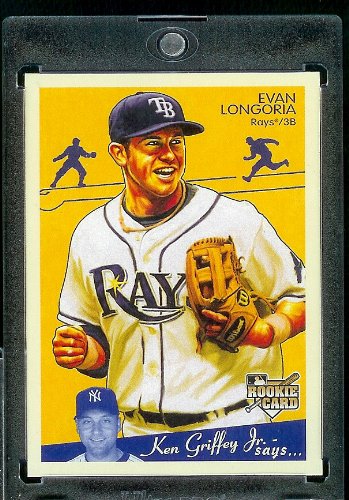 2008 Upper Deck Goudey # 200 Evan Longoria RC - Rookie Card - Rays - MLB Baseball Trading Card in a Protective Screw Down Display Case