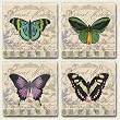 Tumbled Tile Coasters Bttrfly [Kitchen]
