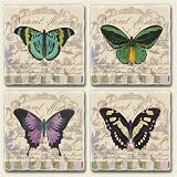 Tumbled Tile Coasters Bttrfly [Kitchen]