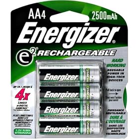 Energizer NH15BP-4 ACCU 2500mAh Rechargeable AA Batteries (Four-pack) by Batteries