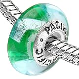 925 Sterling Silver Murano Style Glass Bead - Kermit the Frog (Pandora and Chamilia Compatible)