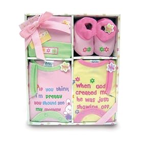 Baby Essentials 4 Piece Girl Layette Set in Pink Cream