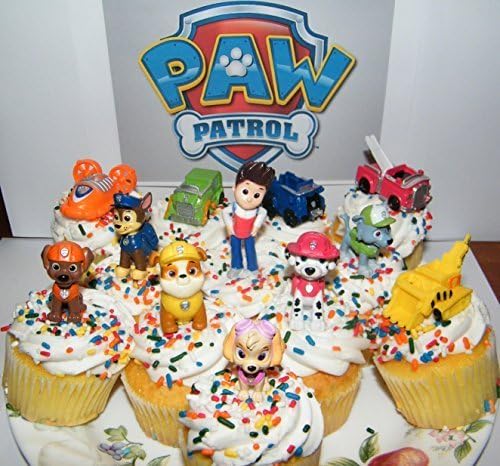 Nickelodeon PAW Patrol Figure Set of 12 Deluxe Mini Cake Toppers Cupcake Decorations Party favors Featuring Ryder, Marshall, Chase, Skye, 5 Vehicles and Special Gift by Nick Junior