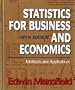 Statistics for Business and Economics: Methods and Applications (Fifth Edition)