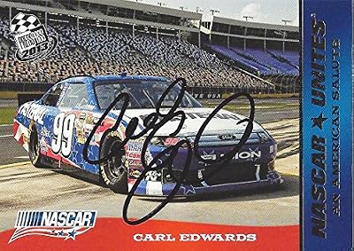 AUTOGRAPHED Carl Edwards 2013 Press Pass Racing NASCAR UNITES (#99 Fastenal Team) Signed Collectible NASCAR Trading Card with COA