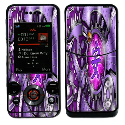 Purple Warp Design Decal Protective Skin Sticker for Sony Ericsson W580i